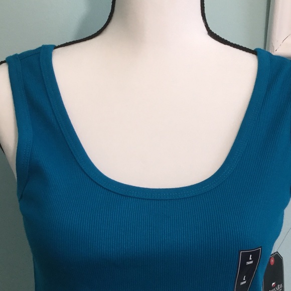 St. John’s Bay - Monaco Blue Sleeveless Top - Picture 2 of 7